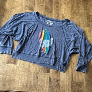 Chaser Gray Long Sleeve Tee with Rainbow Dove Peace Design